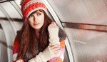 Pretty girl in cold spring weather